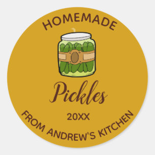 Editable Homemade Pickles Runder Aufkleber