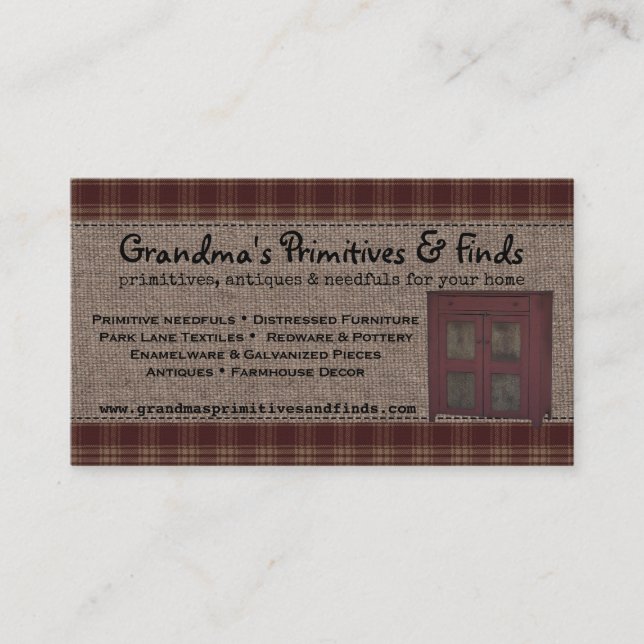 EDITABLE Homesped Country Style Business Card Visitenkarte (Vorderseite)