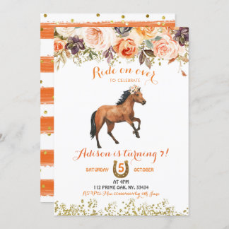 Editable Horse Cowgirl Einladung