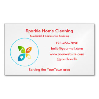 Editable House Cleaning Business Card Magnetische Visitenkarte