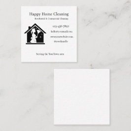 Editable House Cleaning Business Card Quadratische Visitenkarte