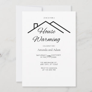 Editable House Erwärmung Einladung Einfache Minima