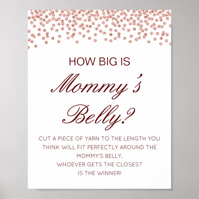 Editable How Big is Mommy's Belly Game Poster (Devant)