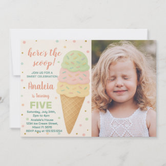 Editable Ice Cream Birthday Einladung