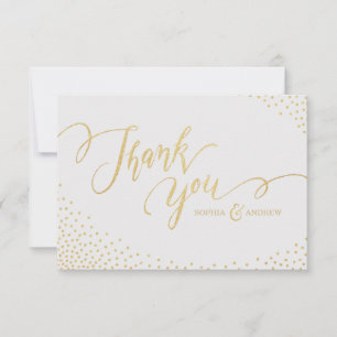 Editable ImitatgoldGlitterkalligraphie danken Dankeskarte