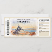 Editable Istanbul Türkei Flugzeug Boarding Pass