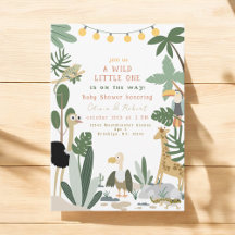 Editable Jungle Safari Kinderdusche laden ein