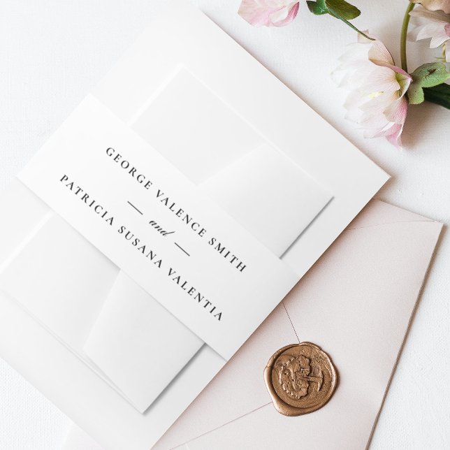 Editable Kalligrafie Elegante White Black Wedding Einladungsbanderole (Von Creator hochgeladen)