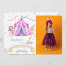 Editable Karneval Geburtstag Foto Einladungen