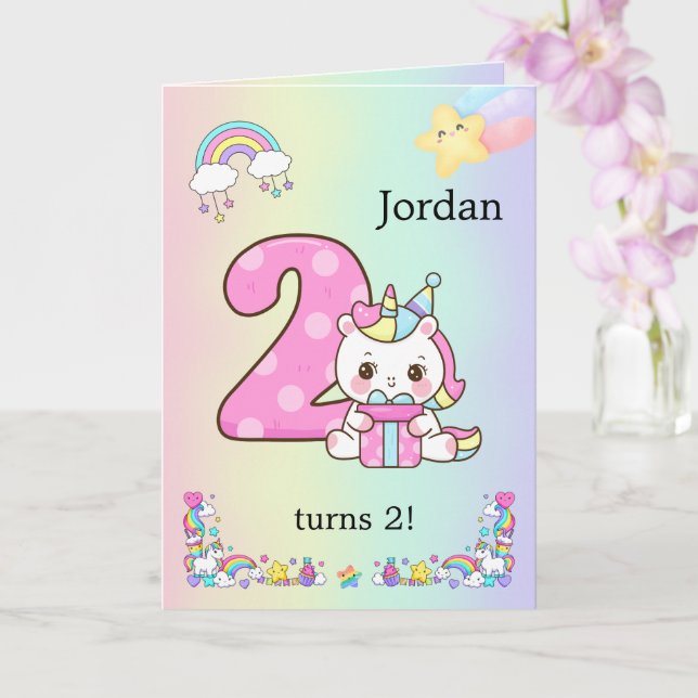 Editable Kids Birthday Invitation Cute Party Desig (Orchidée)
