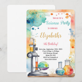 Editable Kids Science Birthday Party Einladung