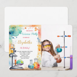 Editable Kids Science Birthday Party Foto Einladung