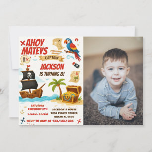 Editable Kids Treasure Hunt Card mit Foto Einladung