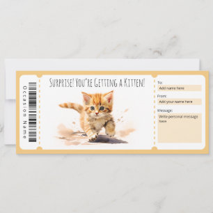 Editable Kitten Geschenkgutschein für Katzenliebha Einladung