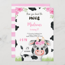 Editable Kuh Birthday Einladung