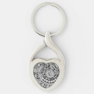 Editable Lace Mother's Day Heart Schlüsselanhänger