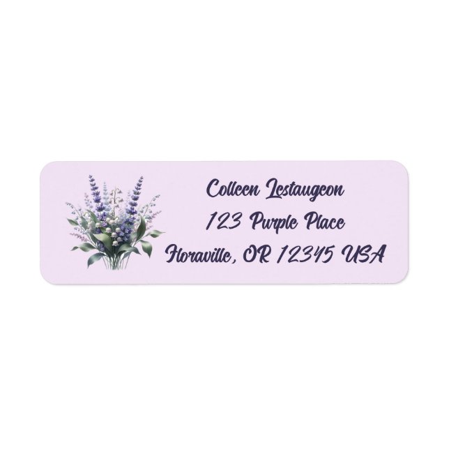 Editable Lavender and Lily of the Valley Address (Vorne)
