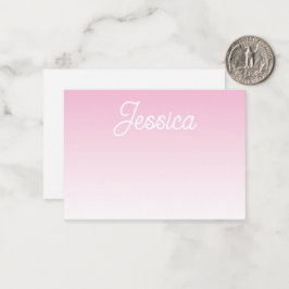 (Editable) Light Pink Color Ombre & Your Text Mitteilungskarte