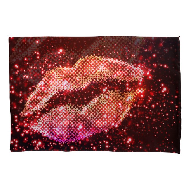 Editable Lip Illustration: Einfaches Grafikdesign Kissenbezug (Vorderseite)