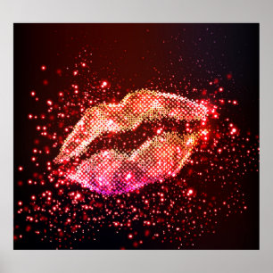 Editable Lip Illustration: Einfaches Grafikdesign Poster