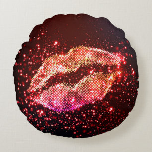Editable Lip Illustration: Einfaches Grafikdesign Rundes Kissen