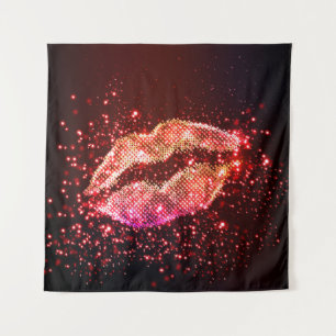 Editable Lip Illustration: Einfaches Grafikdesign Wandteppich