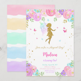 Editable Little Fairy Birthday Party Einladung