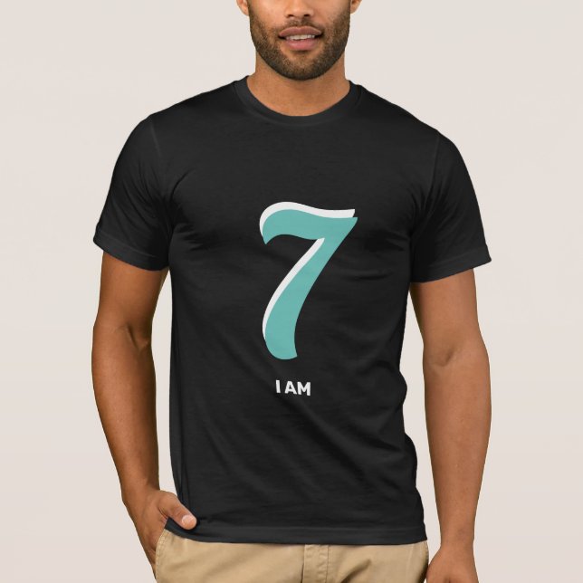 Editable Lucky Seven I Am T-Shirt (Vorderseite)
