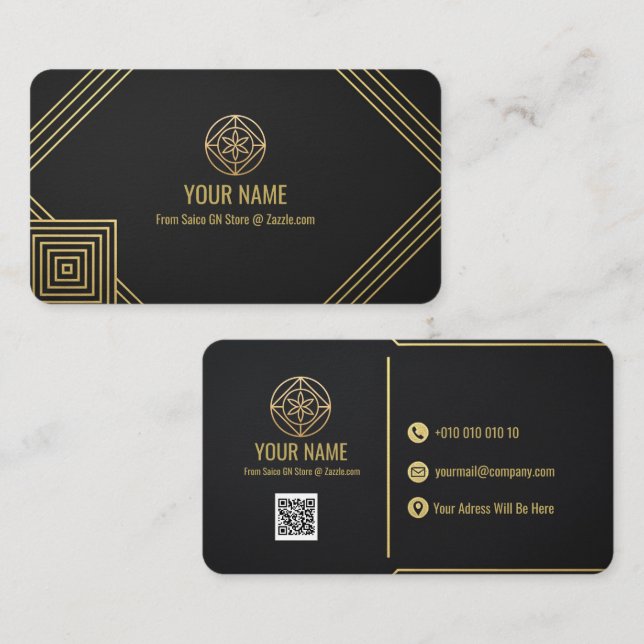 Editable Luxury Business Card Template Visitenkarte (Vorne/Hinten)