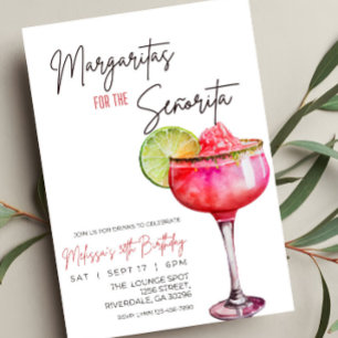 Editable Margarita Birthday Einladung, Margaritas Einladung