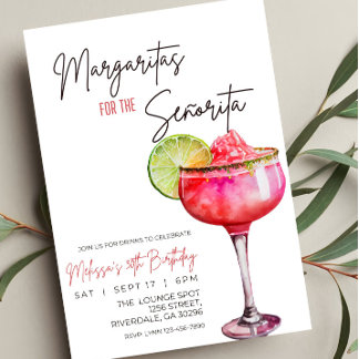 Editable Margarita Birthday Einladung, Margaritas Einladung