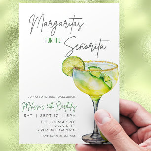 Editable Margarita Birthday Einladung, Margaritas Einladung
