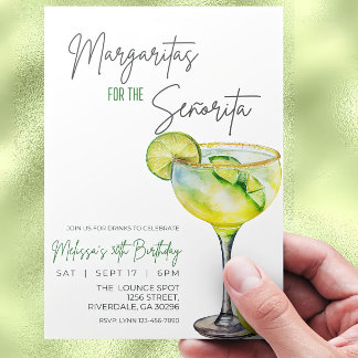 Editable Margarita Birthday Einladung, Margaritas Einladung
