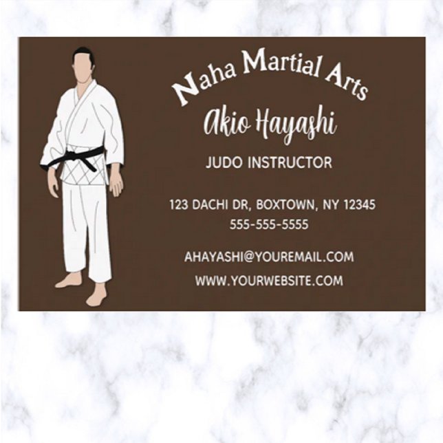 Editable Martial Arts Judo Instructor Visitenkarte (Von Creator hochgeladen)