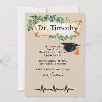 Editable Medical student graduation invitation Einladung
