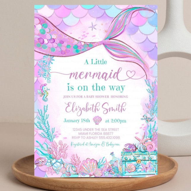 Editable Mermaid Baby Shower Einladung Baby Showe (Von Creator hochgeladen)