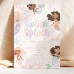 Editable Mermaid Birthday Invitation, Mermaid Bash Einladung