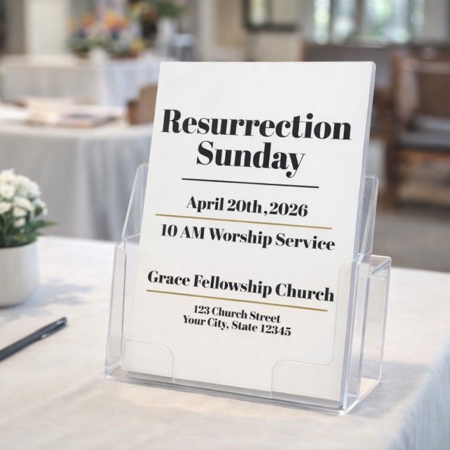 Editable Minimal Easter Church  Flyer (Von Creator hochgeladen)