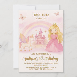 Editable Modern Girl Birthday Card Einladung