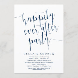 Editable Modern Navy Blue Schriftart, Hochzeitsfei Einladung