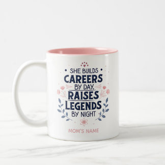 Editable Mom Quote Typography – Career & Love Zweifarbige Tasse