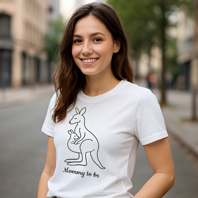 Editable Mommy to Be Kangaroo T - Shirt Design (Von Creator hochgeladen)