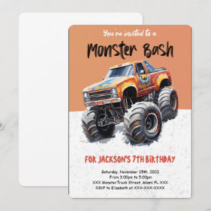 Editable Monster Truck Birthday Einladung