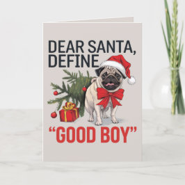 EDITABLE Mops Funny Hund Weihnachtskarte Feiertagskarte
