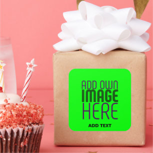 EDITABLE NEON GREEN IMAT TEXT TEMPLATE PARTY QUADRATISCHER AUFKLEBER