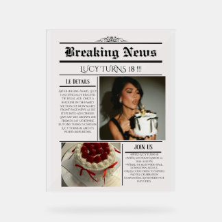 Editable Newspaper Birthday Invitation Template 