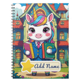 Editable Niedlich Unicorn School Notebook Notizblock