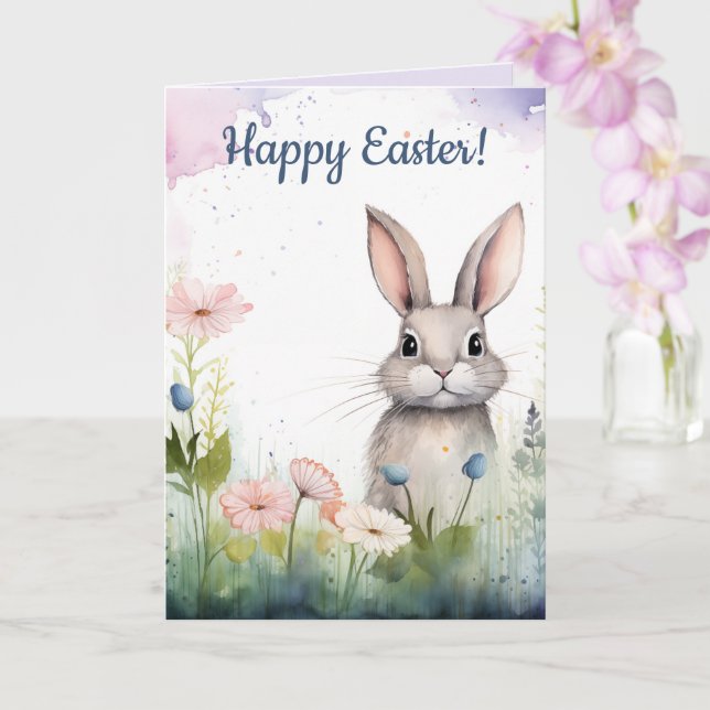 Editable Ostersonne und Blume Ostern Karte (Orchidee)