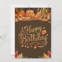 Editable Pastel Pumpkin Herbst Herbst Happy Birthd