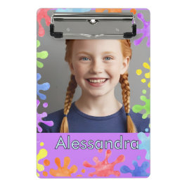Editable Pastel Splash Custom Photo alessandra Mini Klemmbrett